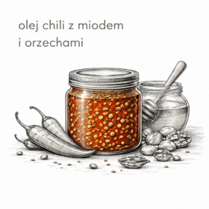 Olej z chilli z miodem i orzechami 350ml